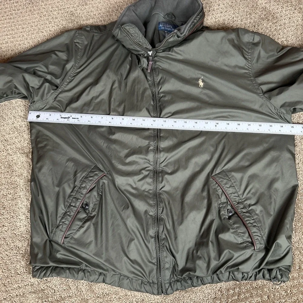 Polo Ralph Lauren Men's Green ,full Zip Lightweight Windbreaker‎ Jacket, XL Hood